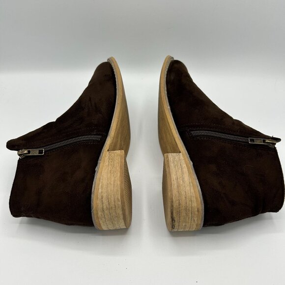 Seven7 Cisco Kid Booties Brown Faux Suede With Zippers 9 - Picture 6 of 8